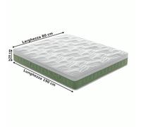 Materasso Singolo IRIS in ACQUAPUR A BASE DI ACQUA dotato di fascia 3 D dimensioni 80x190x h 20 cm ipoallergenico anatomico antiacaro