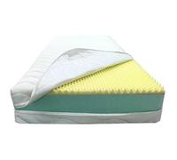 MATERASSO SOTTOCOSTO MEMORY 140X190 "MARTE ALOE VERA LUXUS" ALTO 25 CM DUE STRATI, LASTRA IN MEMORY 4,5 CM SWEETCOMFORT CON FORMA A CUSPIDI MASSAGGIANTI, LASTRA IN WATERFOAM ALTA 20 CM EXTRA WATERFOAM DENSITA' 35, ORTOPEDICO E ANALLERGICO, SUPERCOMFORT E TRASPIRANTE, MADE IN GERMANY, FODERA IMBOTTITA A DOPPIO STRATO EXTRAQUALITY KLIMAFASE IN ALOE VERA "LUXUS" CONPLETA DI MANIGLIE LATERALI. SPEDIZIONE GRATUITA. MADE IN GERMANY!!