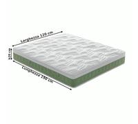 Materasso Una Piazza E Mezza IRIS in ACQUAPUR A BASE DI ACQUA dotato di fascia 3 D dimensioni 120x190x h 20 cm ipoallergenico anatomico antiacaro