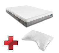 Materasso viscoelastico Sleezzz Premium 120 x 200 cm, altezza 20 cm, grado di rigidità H2/H3, con maniglie per capovolgere + cuscino cervicale sagomato in schiuma gel Sleezzz® Cool, 40 x 60 x 16 cm