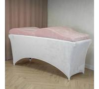 Materasso Wave con Memory Foam 180x60 per lettino cosmetico, massaggio, tavolo Spa, rivestimento in velluto, colore: flamingo-rosa - Attrezzature per estetista