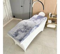 Materasso Wave con Memory Foam 180x60 per lettino cosmetico, massaggio, tavolo Spa, rivestimento in velluto, colore: grigio-blu - Attrezzature per estetista