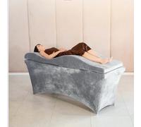 Materasso Wave con Memory Foam 180x60 per lettino cosmetico, massaggio, tavolo Spa, rivestimento in velluto, colore: grigio acciaio - Attrezzature per estetista
