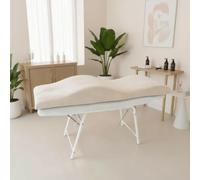 Materasso Wave con Memory Foam 190x70 per lettino cosmetico, massaggio, tavolo Spa, rivestimento in velluto, colore: crème - Attrezzature per estetista