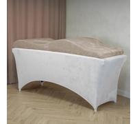 Materasso Wave con Memory Foam 190x70 per lettino cosmetico, massaggio, tavolo Spa, rivestimento in velluto, colore: beige - Attrezzature per estetista