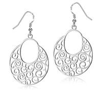MATERIA 925 argento orecchini lunghi con ornamenti orientale - argento gioielli orecchini da donna lunga 31 x 53 mm con Box #SO-60