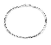 Materia - Bracciale Beads in argento 925, catena a serpente, con chiusura a moschettone, 17-23 cm, 3 mm, con scatola #SA-7.