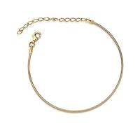 MATERIA - Bracciale da donna con catenina a serpente in argento 925 placcata in oro dello spessore di 1 mm argento 925 dorato 17 - 22 cm regolabile # SA - 62