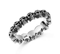 MATERIA by Matthias Wagner Anello con teschio in argento 925 per uomo e donna - gioielli gotici, Argento sterling
