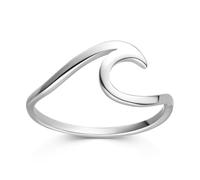 MATERIA by Matthias Wagner Anello ondulato da donna in argento 925 con albero per donna SR-140, 51, Argento sterling