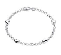 MATERIA by Matthias Wagner Bracciale a forma di cuore per ragazza in argento 925 rodiato placcato oro 16 cm 16 centimetri argento sterling, 16 centimeters, Argento sterling