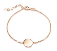 MATERIA by Matthias Wagner Bracciale con incisione ID oro rosa, argento 925, piastra rotonda con incisione SA-157, oro rosa, 16 - 19 cm, Argento sterling