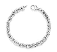 MATERIA by Matthias Wagner Bracciale da uomo in argento Sterling 925, 6 mm di larghezza, diamante rodiato, 19-24 cm, 19 cm, argento sterling