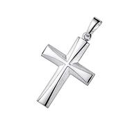 MATERIA by Matthias Wagner Ciondolo a forma di croce per uomo e donna, in argento 925 rodiato, oro o oro rosa, Argento, Zirconia cubica