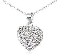 MATERIA by Matthias Wagner Ciondolo a forma di cuore in argento 925 per donna in bianco o nero, Cristallo