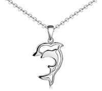 MATERIA by Matthias Wagner Ciondolo a forma di delfino in argento 925 con catenina, Argento sterling