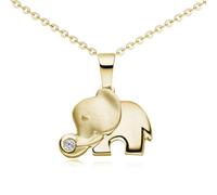 MATERIA by Matthias Wagner Ciondolo a forma di elefante in argento 925, con zirconi bianchi + scatola KA-99, Argento sterling Zirconia cubica