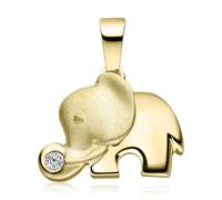 MATERIA by Matthias Wagner Ciondolo a forma di elefante in argento 925, con zirconi bianchi + scatola KA-99, Argento sterling Zirconia cubica