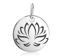 MATERIA by Matthias Wagner Ciondolo a forma di fiore di loto, in argento 925, da donna, a scelta con catena, Argento