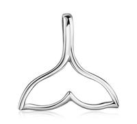 MATERIA by Matthias Wagner Ciondolo a forma di pinna di balena, in argento 925, da donna, con collare, Argento