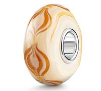 MATERIA by Matthias Wagner Ciondolo in vetro argento 925 onde beige arancione - Charms & Beads per donna #972, Vetro