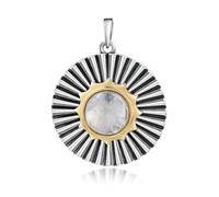 MATERIA by Matthias Wagner KA-179 - Ciondolo a forma di pietra di luna, in argento 925, Argento sterling Gemma