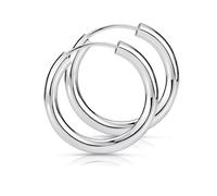 MATERIA by Matthias Wagner Orecchini a cerchio in argento 925 per uomo e donna, larghezza 2,5 mm, 8 misure, 20 mm, Argento