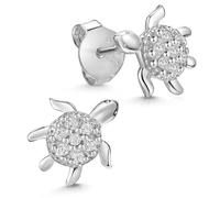 MATERIA by Matthias Wagner Orecchini a forma di tartaruga SO-270 in argento Sterling 925 con zirconi, Argento sterling Zirconia cubica, Zirconia cubica