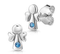 MATERIA by Matthias Wagner Orecchini con angelo custode in argento 925 per bambini, con zirconi SO-205, Argento sterling Zirconia cubica, Zirconia cubica