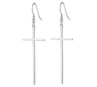 MATERIA, Orecchini in argento 925 a forma di croce ATTRA 20 x 59 mm - Orecchini da donna in argento lungo con scatola per gioielli # SO-265