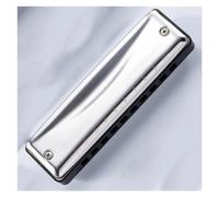 Materiale di copertura in acciaio inossidabile per armonica arpa blues chiave C diatonica professionale a 10 fori Set Di Armonica (Color : Bk)