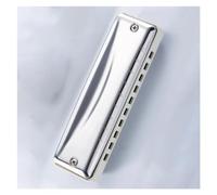 Materiale di copertura in acciaio inossidabile per armonica arpa blues chiave C diatonica professionale a 10 fori Armonica Per Principianti (Color : White)