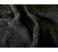 Materiale In Finta Pelliccia Sherpa Fleece In Pelle Di Pecora - NERO