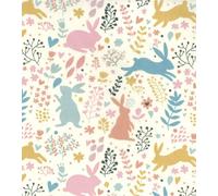 Materiale In Tessuto Poliacetato Stampato - CONIGLIETTI PASTELLI