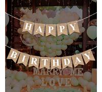 (Materiale non in lino) Bandierine a forma di cuore + UNO / Cuore + DUE / BUON COMPLEANNO, decorazione d'amore a bandierine per San Valentino, festa di compleanno, anniversario di matrimonio Cuore UNO