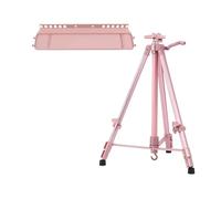 Materiale pieghevole portatile for cavalletto for schizzi 50-150 cm regolabile for verniciatura all'aperto Vassoio 33 * 10 opzionale(Pink With Tray)