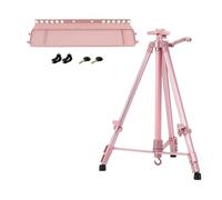 Materiale portatile pieghevole del supporto cavalletto di schizzo 50-150CM regolabile for il vassoio verniciatura all'aperto 33 * 10cm(Pink With Tray)