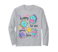 Materiale Scolastico Felice di Vedere Il Tuo Volto Maglia a Manica