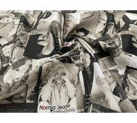 Materiale tappezzeria tenda tessuto collage foto Marilyn Monroe - larghezza 1...