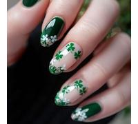 Materiali ABS pressare sulle unghie 24 pezzi finitura scintillante e trifogli per feste offrendo eleganza quattro foglie unghie