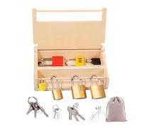 Materiali di apprendimento educativo in legno Montesori: set di giocattoli di bloccaggio e , kit di abilità motore fine prescolare | Pazze di legno resistenti con manici per la casa, l'aula, e