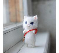 Materiali innovativi per infeltrimento ad ago per i bambini per progettare le proprie affascinanti bambole a forma di gatto (frutti di mare bianchi