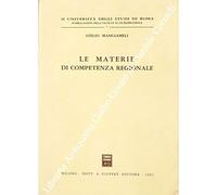 Materie Di Competenza Regionale.