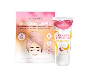 Maternatura - Box Ritual Maschera Riparatrice Capelli alle Ceramidi + Asciugamano Microfibra Confezione 2 Pezzi