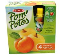 Materne Composte da bere, mela, pesca e albicocca, senza zuccheri aggiunti - 4 bottiglie da 90 g