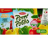 Materne Compott Pom'Potes Pomme Nature 12 Bottiglie da 90 g - 2 Pezzi