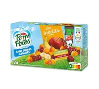 Materne Pom'Potes - Compota senza ciucci aggiunti, 4 profumi, 12 x 90 g