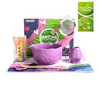 Matesen Matcha Kit Viola, Set Matcha da 7 Pezzi, Kit Matcha Completo, Accessori per la Cerimonia del Tè Giapponese, Supporto per Frusta Matcha, Confezione Regalo Matcha per Natale