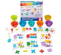Math Beads Counting Toy, Educational Number Recognition Bead Game, Colorful Learning Tool Math Skills Development, Children’s Day, Thanksgiving, Classroom, Home Play, 21x18x5cm Multicolor