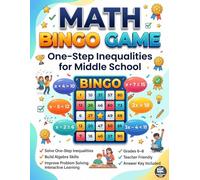Math Bingo Game: One-Step Inequalities for Middle School: Practice Solving One-Step Inequalities Using Addition, Subtraction, Multiplication & Division | Fun Algebra Bingo Activity for Grades 6-8
